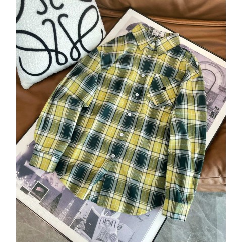 아****** 23FW 아보카도 버튼업 체크 셔츠