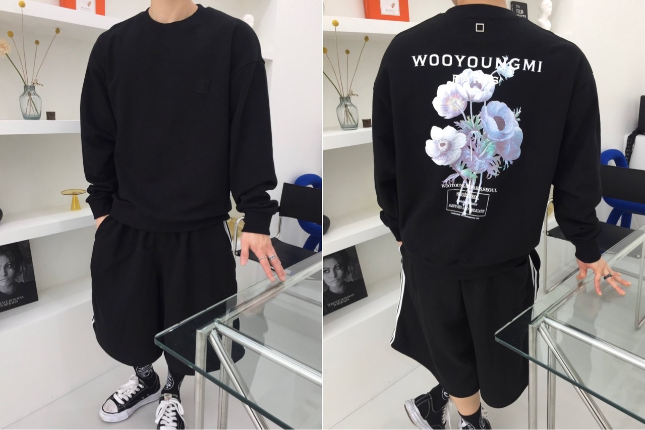 우** 플라워 백로고 맨투맨