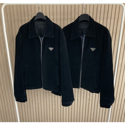 프** 벨벳 블루종 자켓