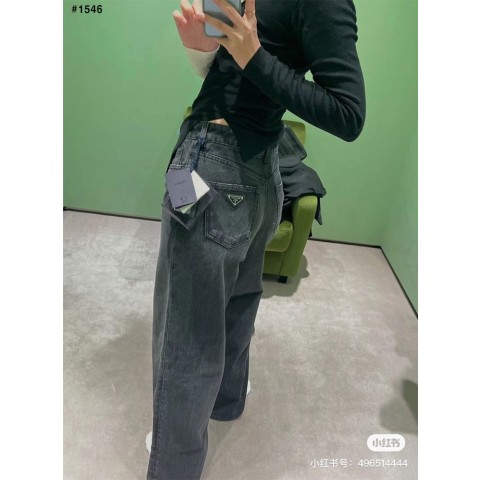 프** 삼각로고 흑청 데님진 청바지 1546