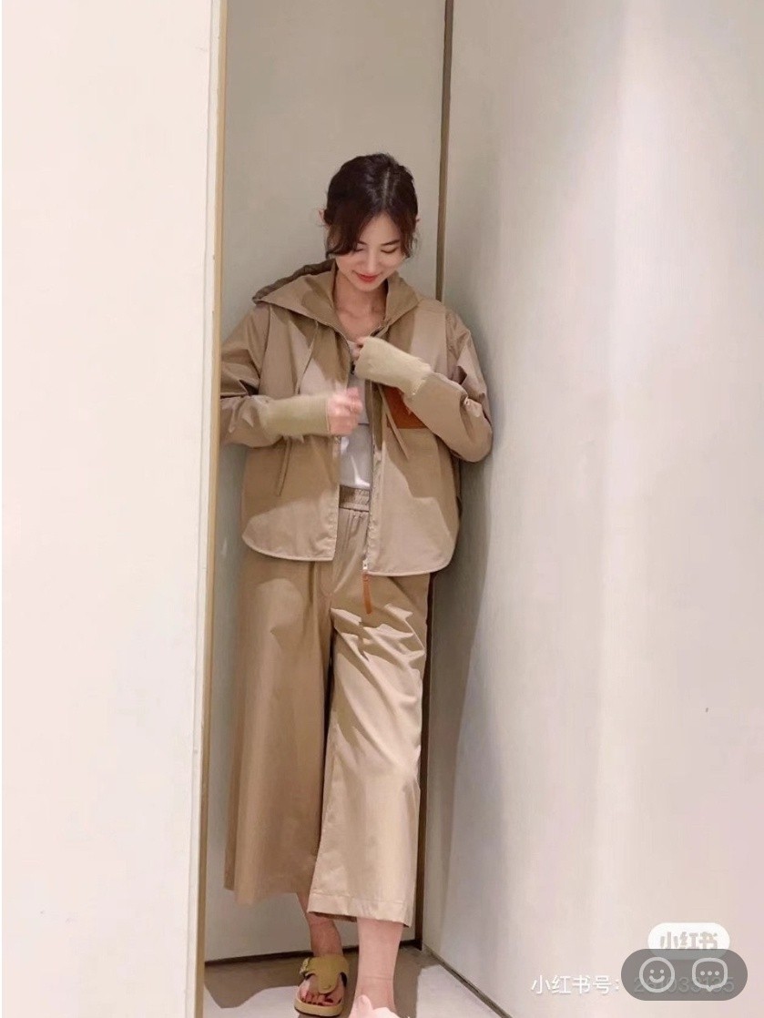 로** 가죽 후드 셋업