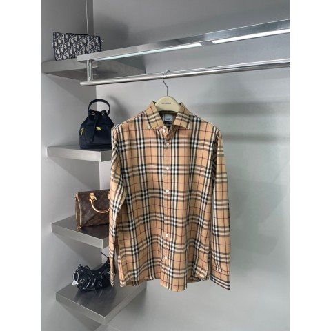 버** 체크셔츠