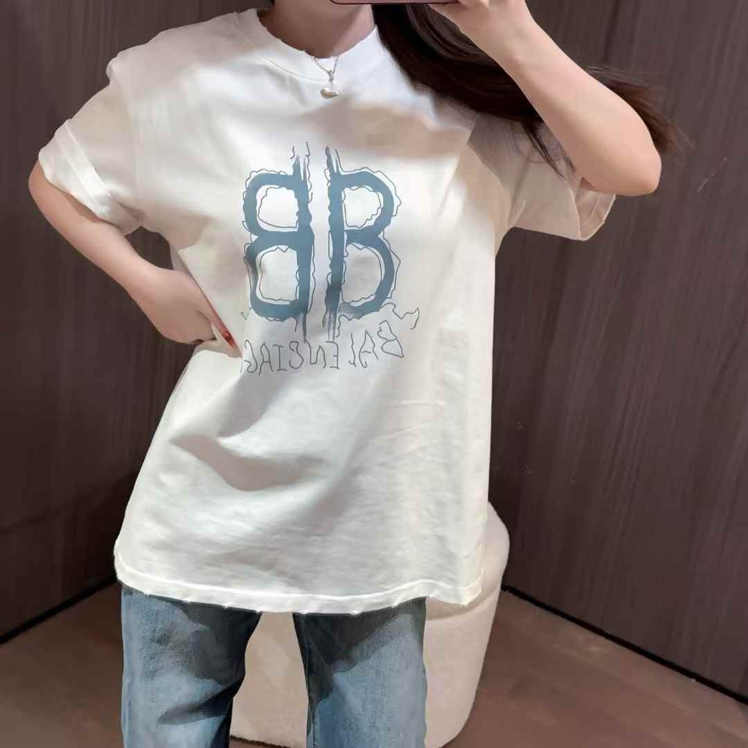 발**** 남녀공용 멀티 그래피티 로고 코튼 반팔티