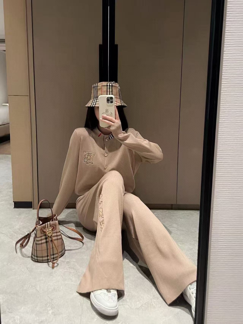 버++ 체크 가디건 팬츠 세트